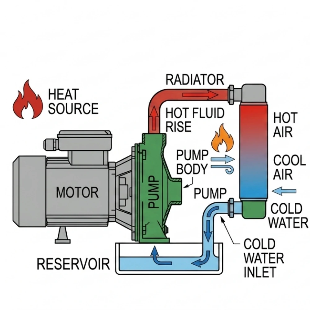 water pump active thermal siphon