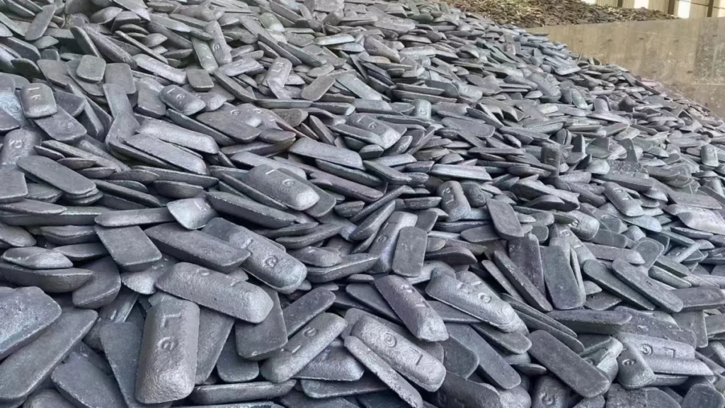 Refined cast iron ingots for manufacturing 8 inch borehole pump bodies.