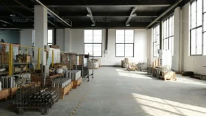 Wide view of a spacious, modern manufacturing facility for wholesale submersible pumps.
