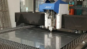 parts.jpg High-precision laser cutting of metal plates for water pump housings.