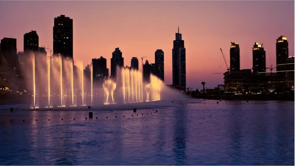 Marine Fountain~1 Luxury resort seawater fountain powered by fountain pump in offshore display.